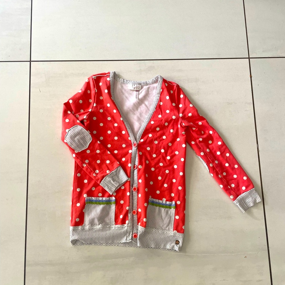 Matilda Jane Red Polka Dot Button Down cardigan